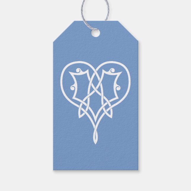 Celtic Weave Hearts in Periwinkle Gift Tag (Front)