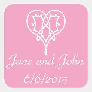 Celtic Weave Hearts in Petal Pink Sticker