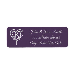 Celtic Weave Hearts in Purple Return Address Label