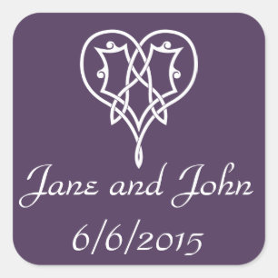 Celtic Weave Hearts in Purple Sticker