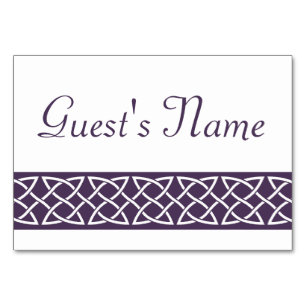 Celtic Weave Hearts in Purple Table Card