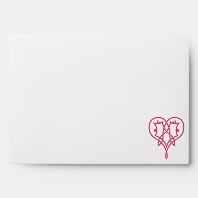 Celtic Weave Hearts in Raspberry Envelopes (Front)
