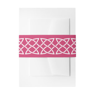 Celtic Weave Hearts in Raspberry Invite Belly Band Invitation Belly Band