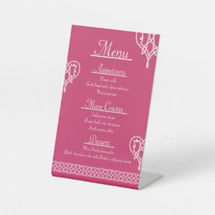 Celtic Weave Hearts in Raspberry Pedestal Sign