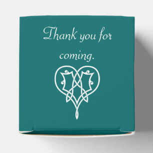 Celtic Weave Hearts in Teal Favour Box