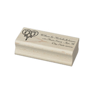 Celtic Weave Hearts Wooden Address Stamp