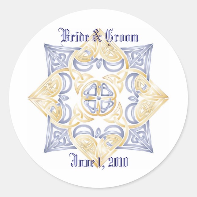 Celtic Wedding Knot Classic Round Sticker (Front)