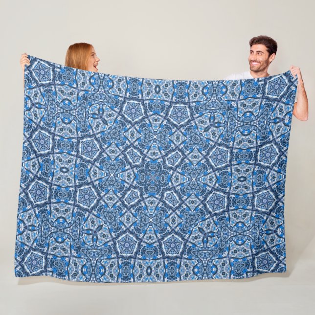 Celtic Winter Snow Fairy Magic Gate Mandala Quilt Fleece Blanket (In Situ)