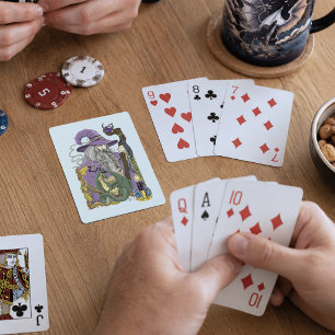 Celtic Wizard Dragon Fantasy Purple Playing Cards