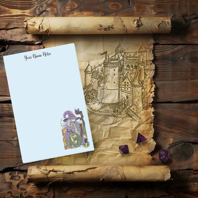 Celtic Wizard Dragon Fantasy Purple Post-it Notes (Creator Uploaded)