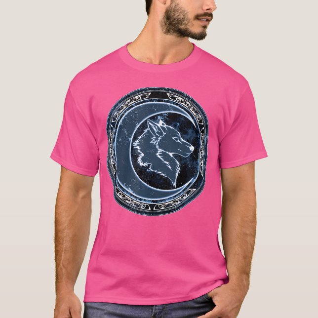 Celtic Wolf And Moon T-Shirt (Front)