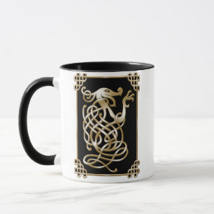 Celtic Wolf - Black Background Mug