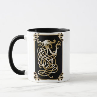 Celtic Wolf - Black Background Mug