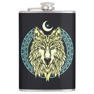 Celtic Wolf Hip Flask