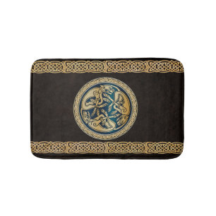 Celtic Wolf Knotwork Triad Bath Mat