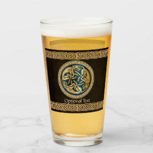Celtic Wolf Knotwork Triad Glass