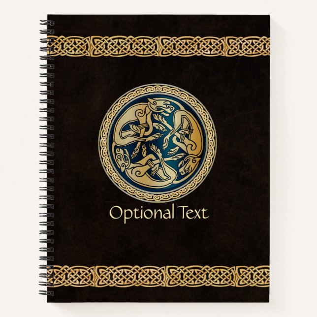 Celtic Wolf Knotwork Triad Notebook (Front)