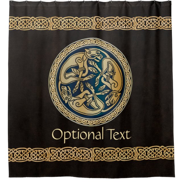 Celtic Wolf Knotwork Triad Shower Curtain (Front)