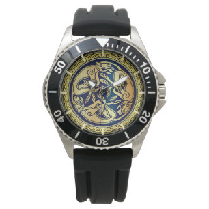 Celtic Wolf Knotwork Triad Watch