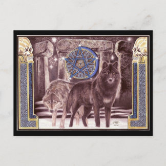 Celtic Wolf Magic Postcard