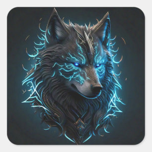 Celtic Wolf Square Sticker