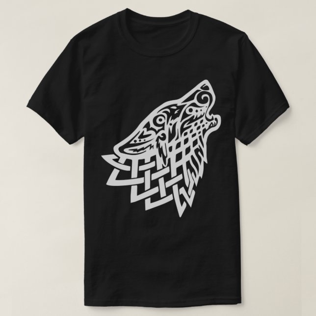 Celtic Wolf White T-Shirt (Design Front)