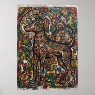 Celtic Woodland Animals Folk Art Poster