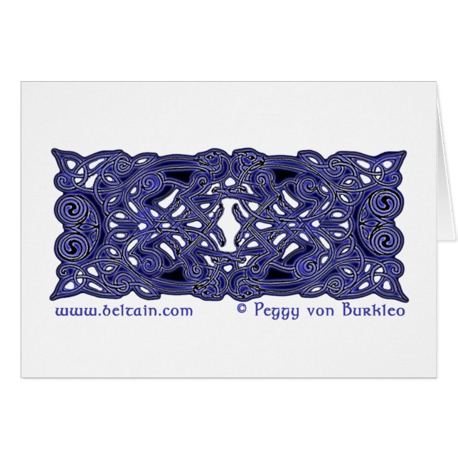 Celtic Zoomorphic Hounds Card (Front Horizontal)