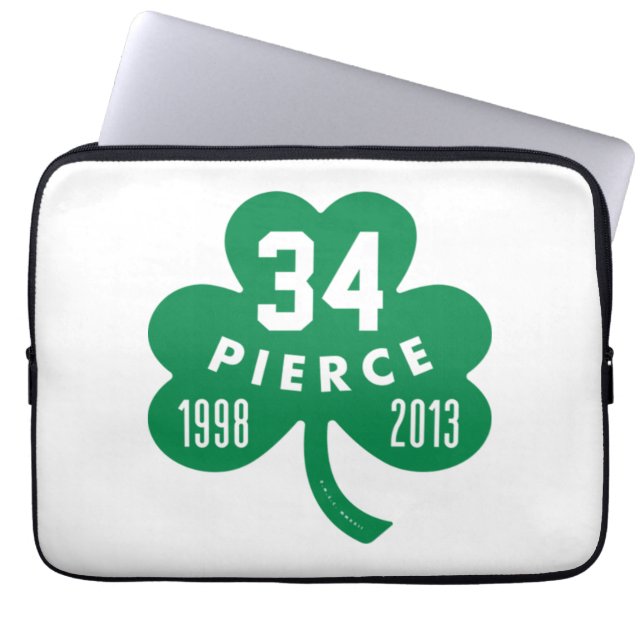 Celtics - Pierce 34 Retired Number Clover (Green)  Laptop Sleeve (Front)