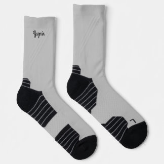 Cement Grey Name Athletic Socks