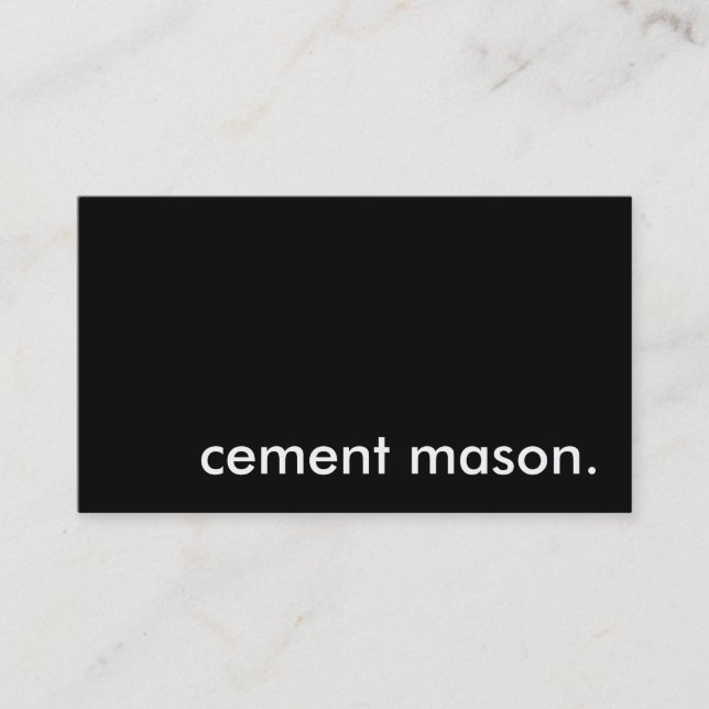 cement mason. business card (Front)