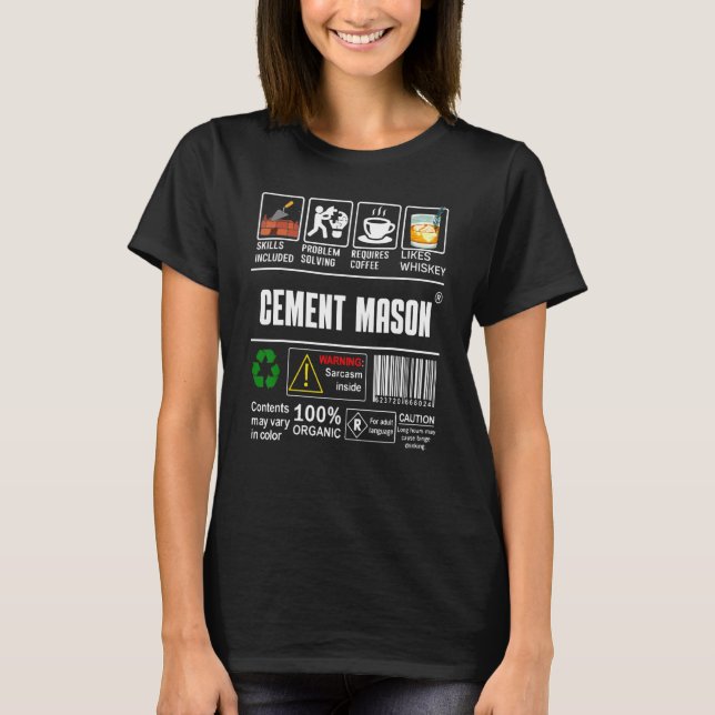 Cement Mason Skills Included Problem Solving Coffe T-Shirt (Front)