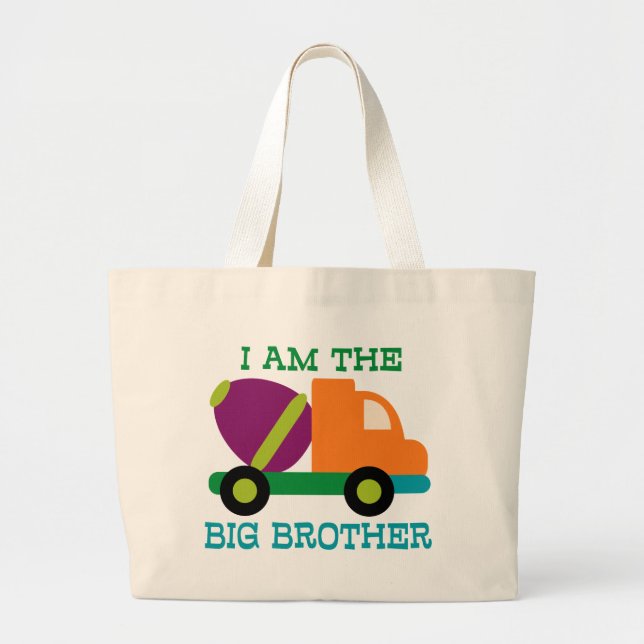Cement Mixer Big Brother Large Tote Bag (Front)