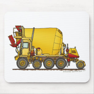 Cement Mixer Front Discharge Truck Construction Mo Mouse Mat