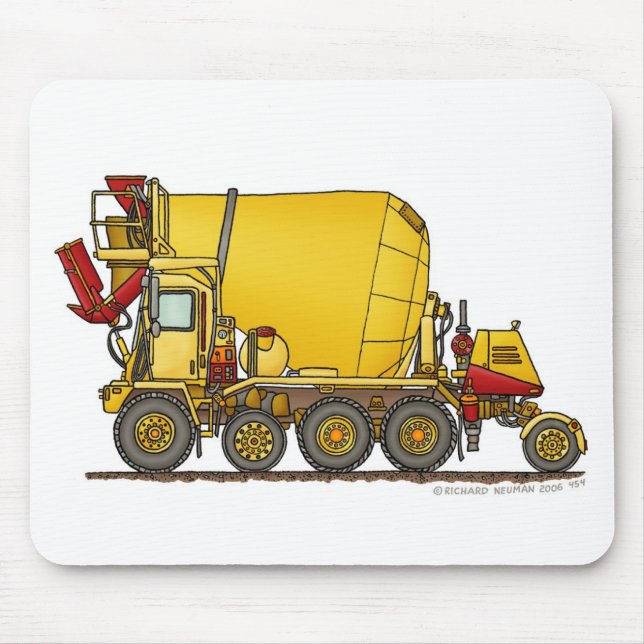 Cement Mixer Front Discharge Truck Construction Mo Mouse Mat (Front)