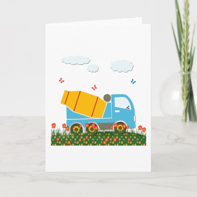 Cement mixer truck card (Front)