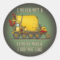 Cement Mixer Truck Operator Quote Kids Sticker