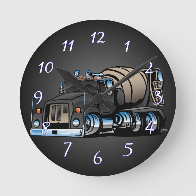 Cement Mixer Truck Round Clock (Front)