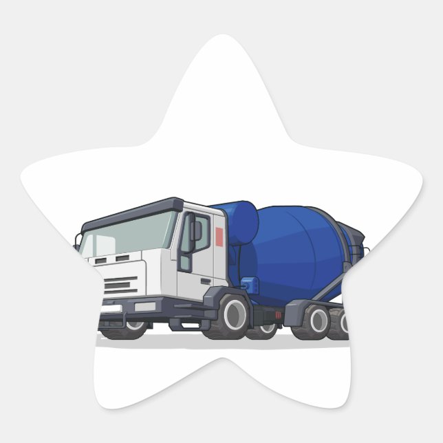 Cement Mixer Truck Star Sticker (Front)