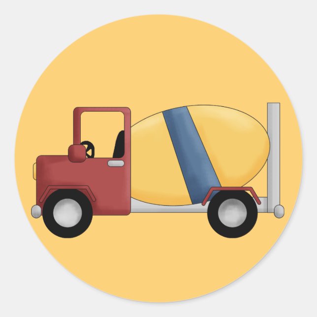 Cement Mixer Tshirts and Gifts Classic Round Sticker (Front)