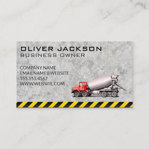 Cement Mixer Vehicle Business Card