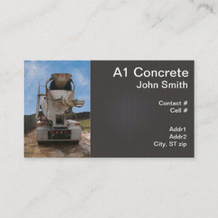 Cement Truck at construction site Business Card