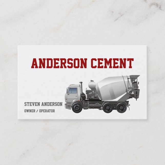Cement Truck Business Card (Front)