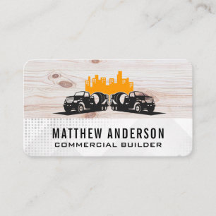 Cement Trucks Wood Metal Construction Builders Business Card