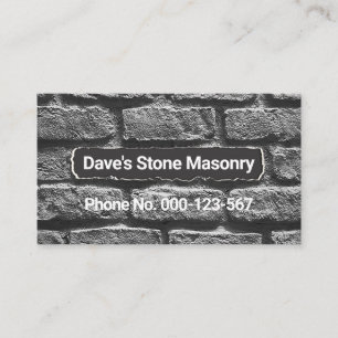 Cement Wall Masonry Construction Business Card