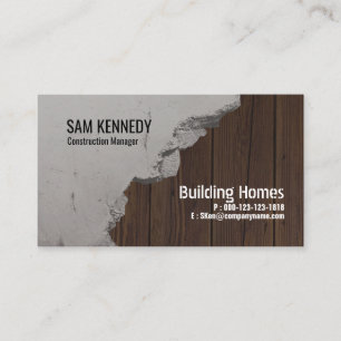 Cement Wood Panels Construction Business Card