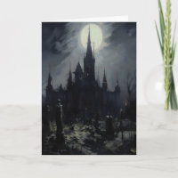Cemetary Castle Gothic Wall Art, Dark Moody Graves