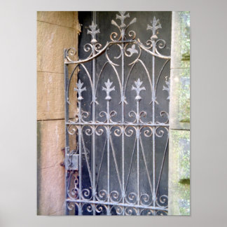 Cemetery Doors- Fleur de Lis Wrought Iron Poster