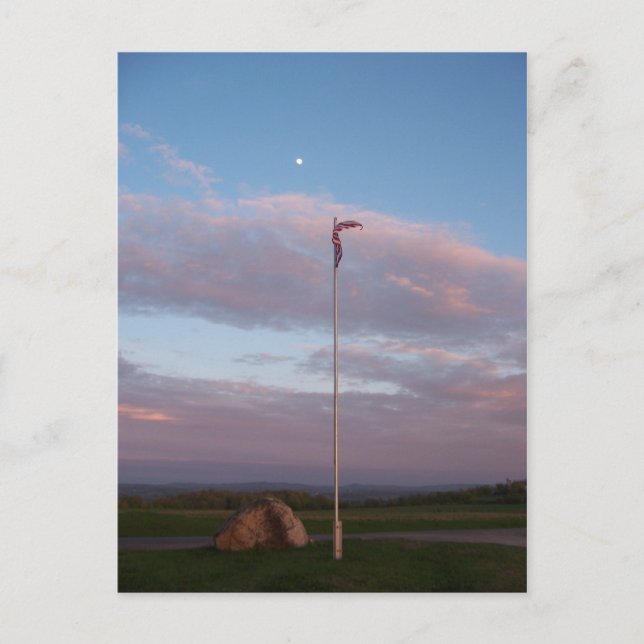 Cemetery flag at dusk postcard (Front)