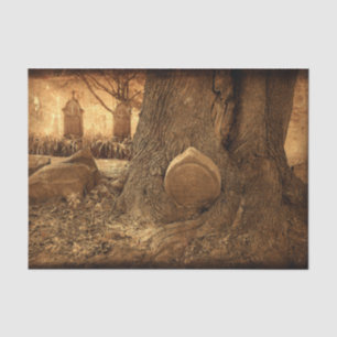 Cemetery Gothic Tombstones Western Texture Tissue Paper